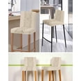 thumbnail image 5 of Japanese Bar Stool Covers Set of 6, Beige Farmhouse Retro Floral Leaf Pattern Stretch Washable Bar Chair Covers with Backs, Removable Pub Counter Height Chair Cover for Kitchen Dining Room Cafe, 5 of 7
