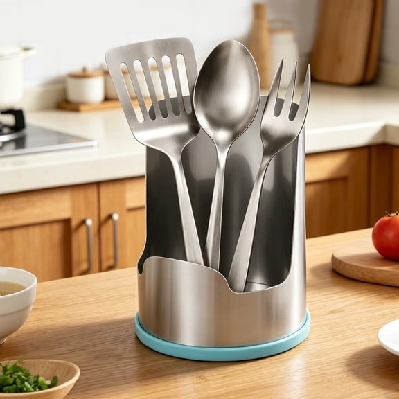 Stainless Steel Vertical Kitchen Utensil Storage Rack, Space Saving Countertop Organizer Holder for Pot Lids, Spatulas, Cutting Boards and Spoons