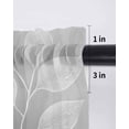 thumbnail image 6 of Silver Gray Leaves Tier Curtains 36 Inch Length,Sheer Curtains for Bedroom Living Room Window Vintage Abstract Branch Botanical Rod Pocket Drapes Kitchen Curtains Small Half Window 27.5"x36" 2 Panels, 6 of 6