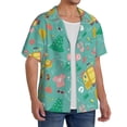 thumbnail image 4 of Xecao offers the Happy Summer for Men's Casual Short-sleeved Shirt, a button-up collared shirt with a pocket, perfect for beach vacations and yacht travel in the Medium size., 4 of 7