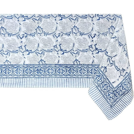 

Linhiian 100% Polyester Fall Tablecloth Print Blue Rectangle Table Cloth for Kitchen I Dining Table Linen I Parties Wedding Christmas Thanksgiving I Fall Decor 60 X 102 Inches
