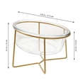 thumbnail image 2 of WRITWAA 1Pcs Bol de Nourriture pour Animaux en Verre Transparent Design à Base Haute Oblique Dorée pour Chien Chat, 2 of 6