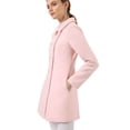 thumbnail image 4 of INSPIRE CHIC Women's Turn Down Collar Double Breasted Mid Length Overcoat, 4 of 7