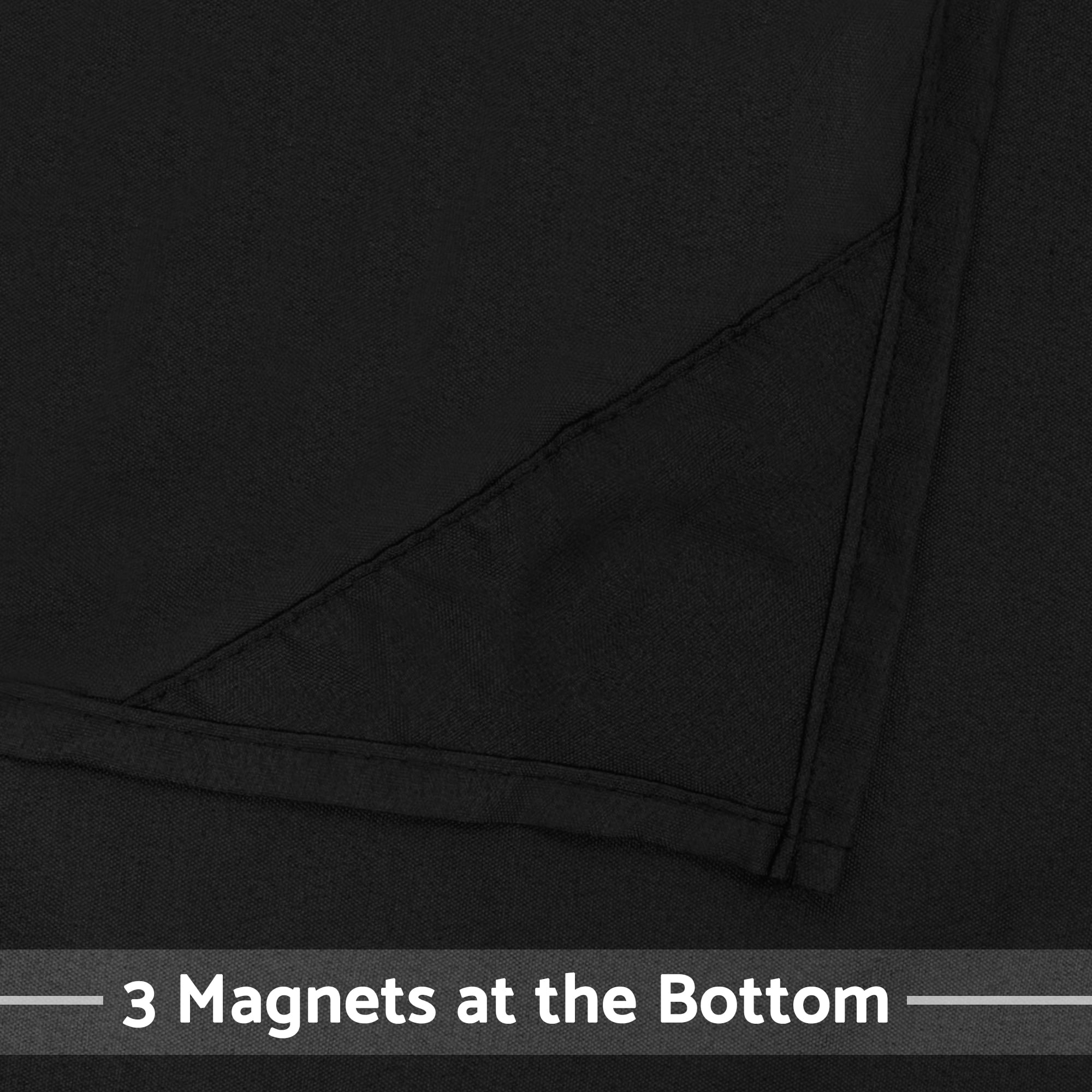 Mrs Awesome Waterproof Fabric Shower Curtain Liner Microfiber with 3 Magnets, Black -72"x72"