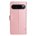 thumbnail image 6 of Allytech Slim Wallet Case for Google Pixel 9 / 9 Pro, Stylish Embossed Pattern PU Leather Shockproof Cover with Card Slots & Cash Pocket & Wrist Strap, Magnetic Clasp Protective Case - Rosegold, 6 of 8