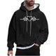 thumbnail image 2 of Sudadera con capucha para hombre, estilo casual, con cuello redondo, estampado, manga larga, blusa de poliéster, 2 of 5