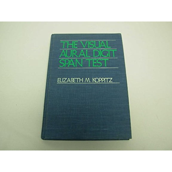Pre-Owned Visual Aural Digit Span Test: Vads Test, 9780808910329, 0808910329, Hardcover,