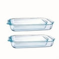 thumbnail image 2 of Set of 4 Rectangular Glass Baking Dishes, Perfect for Pasta, Leftovers & Cooking, Oven Freezer & Dishwasher Safe, Essential Kitchen Bakeware, 2 of 8