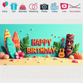 thumbnail image 6 of LUUFILx Happy Birthday Ocean Theme Banner Backdrop Underwater Party Supplies Decorations Photography Props Vibrant Balloons Colorful Design Celebration, 6 of 8