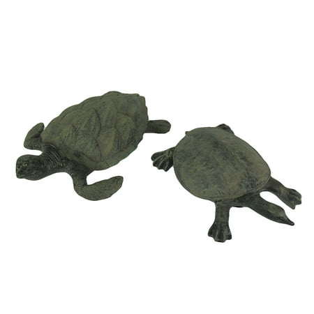 Sea Turtle Two Piece - Hawksbill and Soft Shell Sea Turtle 2 Piece Statue Set