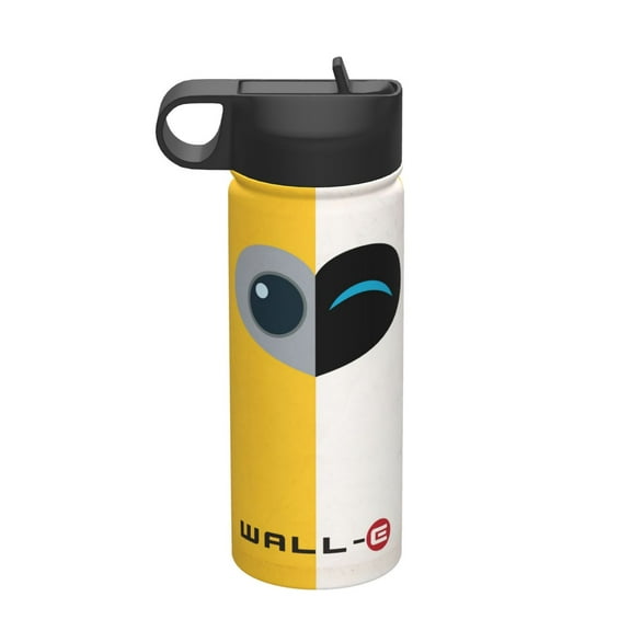 Wall-E Insulated Water Bottle, 18oz Vacuum Stainless Steel Sports Kettle With Straw Lid, Leakproof Drinking Thermos Cup For Outdoor Gym Travel