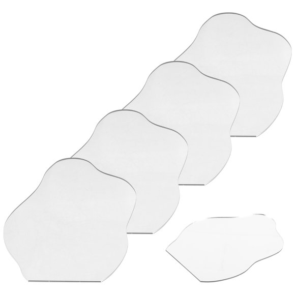 HAMPPLIES 5Ud Portátil Acrílico Irregular Para Maquillaje Con Superficie Clara Y Material Resistente Color Plata