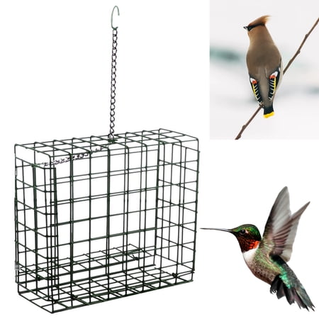 Wild Bird Feeder Seed Suet Cake Fruit Large Cage Hanging Tree