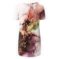 thumbnail image 5 of Pompotops Blouse d'Été pour Femmes Col Rond Ample Manches Courtes Imprimé Décontracté Liquidation, 5 of 5