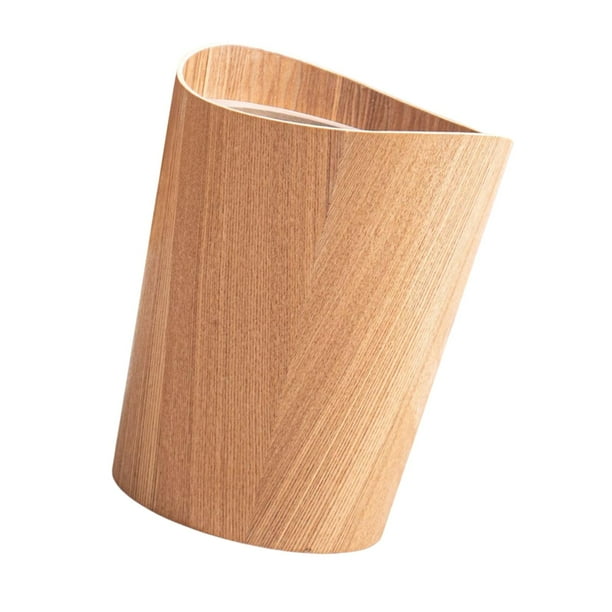 Cubo de basura de madera Cubo de basura Papelera Nuez ligera