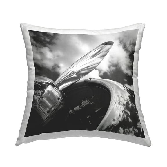 Stupell Industries Propeller with Cloud Reflection Decorative Printed Throw Pillow Design by Chip Forelli.