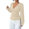 thumbnail image 3 of Women's Thermal Double-Sided Fleece Half High Collar Long Sleeve Undershirt Top Base Layer, Warm Thickened Loose Fit Breathable Winter Layering Cold Weather | CSEONE,White XL, 3 of 9