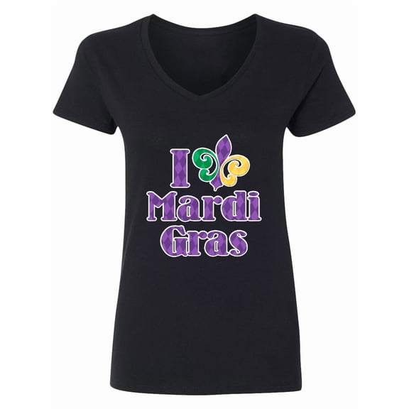 Inktastic I Love Mardi Gras Women's V-Neck T-Shirt