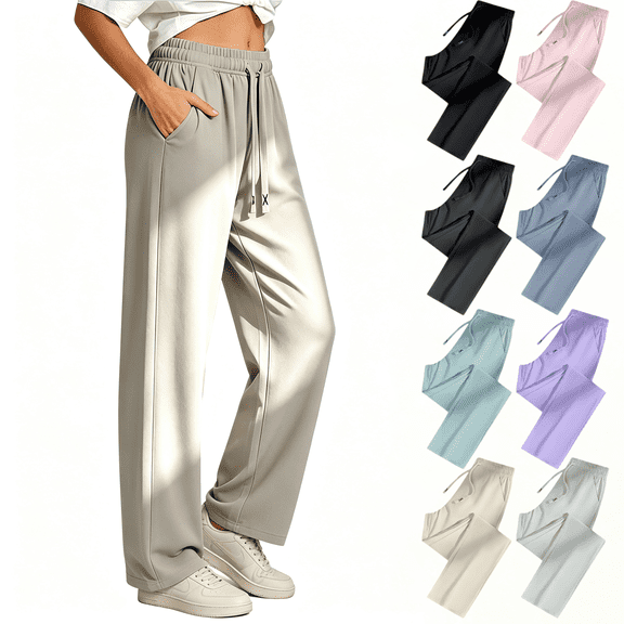 Womens Nylon Lightweight Hiking Pants, Elastic Drawstring Waist Quick Dry Athletic Pants with Pockets, Camping Running Active Wear | VerBelle,Beige L