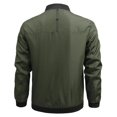thumbnail image 4 of Men's Casual Spring and Fall Jacket Lightweight Bomber Jacket Men Color Block with Zipper Pocket Outerwear for Daily Wear Army Green L, 4 of 5