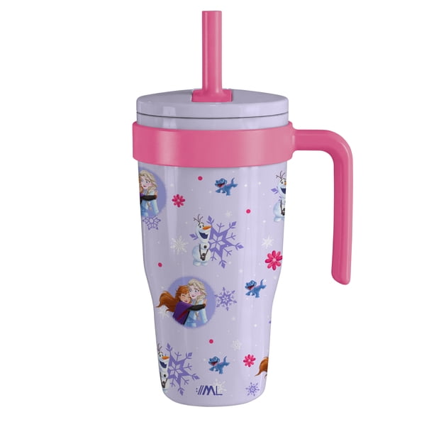 Magma Life Termo Acero Inoxidable para Niños Mini Flip 532 ml (18 oz), Doble Pared, Tapa Antiderrames con Popote, Mantiene Frío y Caliente