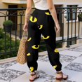 thumbnail image 4 of Black Fall, Autumn, & Halloween Themed Pajama Pants Stretchy, Soft Fabric, Loose Fit, Elastic Waist, Lounge Bottoms, Comfy Sleepwear, Cute Design 5XL, 4 of 4