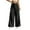 Black, variant on High Waist Wide Leg Casual Trousers For Soft Palazzo Pants With Pockets Comfortable Elastic Waistband Soft Beautiful Women's Casual Trousers