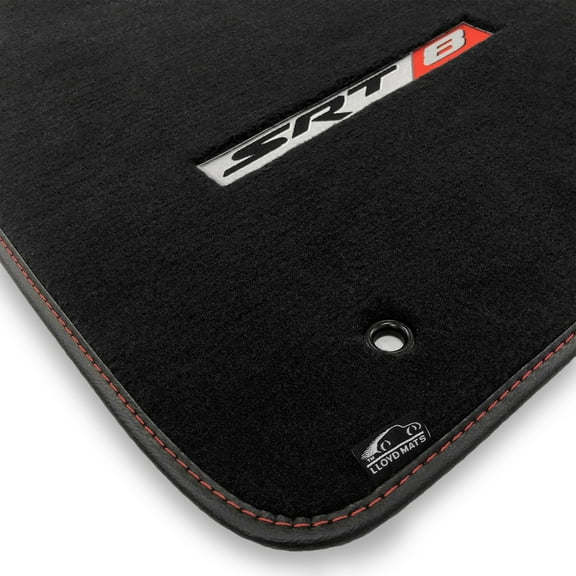 Lloyd Mats LogoMat Custom-Fit 4PC Carpet Floor Mats for 2011-2023 Dodge Challenger RWD, Charcoal