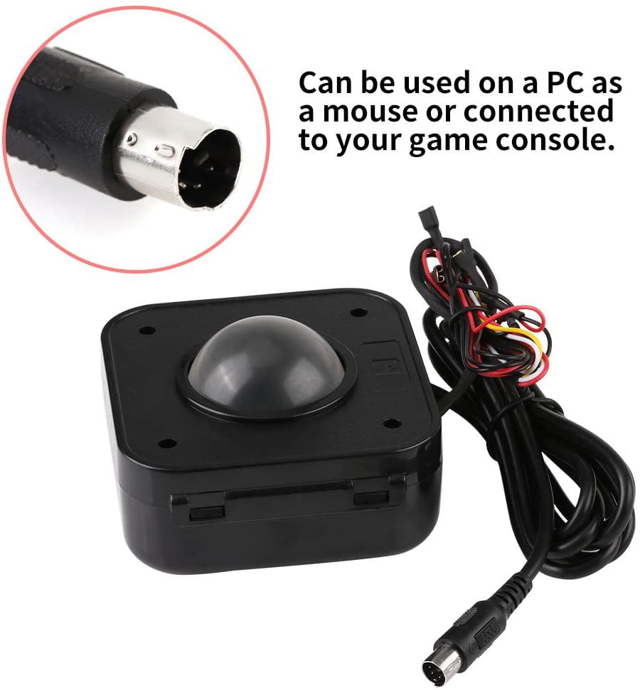 Arcade LED Trackball Mouse Illuminated 2.25 Inch Dome PS2 PCB Connector Screws 