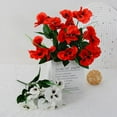 thumbnail image 3 of XmhyTop 6 paquetes de flores artificiales de pensamiento, 13 pulgadas, resistentes a los rayos UV, plantas violetas de plástico sintético para la decoración del hogar, - Púrpura y blanco, 3 of 3