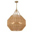 thumbnail image 3 of Selby 5-Light Pendant in Burnished Brass and Rattan, 3 of 6