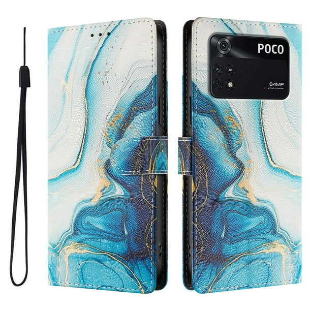 FOXDOCK Funda Tipo Cartera para Xiaomi POCO M4 Pro 4G con Soporte y Correa – Diseño de Patrones Lindos
