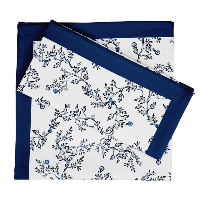 Vargottam Luxury Collection Dinner Table Linen Dcor Cotton Napkin Printed Fabric Reusable Napkins Set Of 12, 20 X 20 - Asian Fern