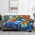 thumbnail image 2 of Yiaed Floral Truck Welcome Print Blanket Throw Blanket Soft Cozy Flannel Blanket for Home Bed Sofa Couch Chair-80"x60", 2 of 6