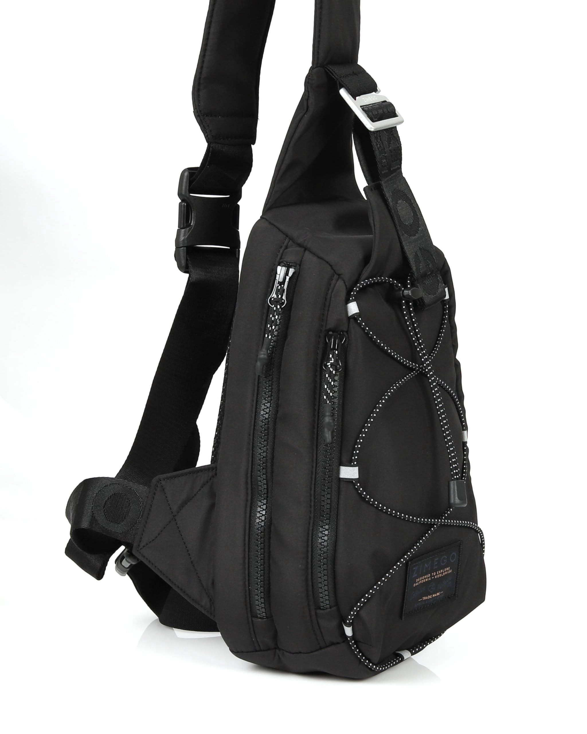 ZIMEGO Tactical Fanny Pack and Crossbody Bag - Utility Sling Bag for Travel and Outdoor, Black