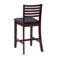 thumbnail image 4 of Hawthorne Collections 25" Wood & Faux Leather Counter Stool in Dark Merlot/Black, 4 of 15