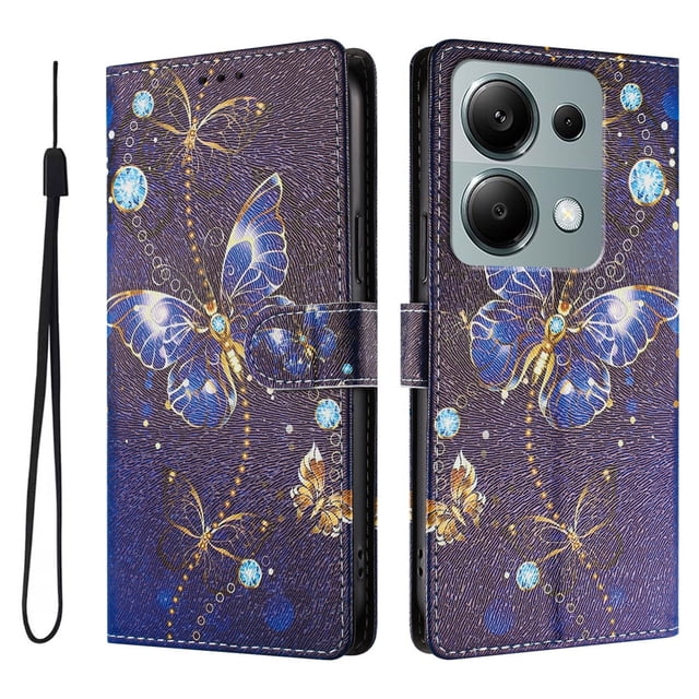 FOXDOCK Funda Tipo Cartera para Xiaomi Redmi Note 13 Pro 4G con Soporte y Correa – Diseño de Patrones Lindos
