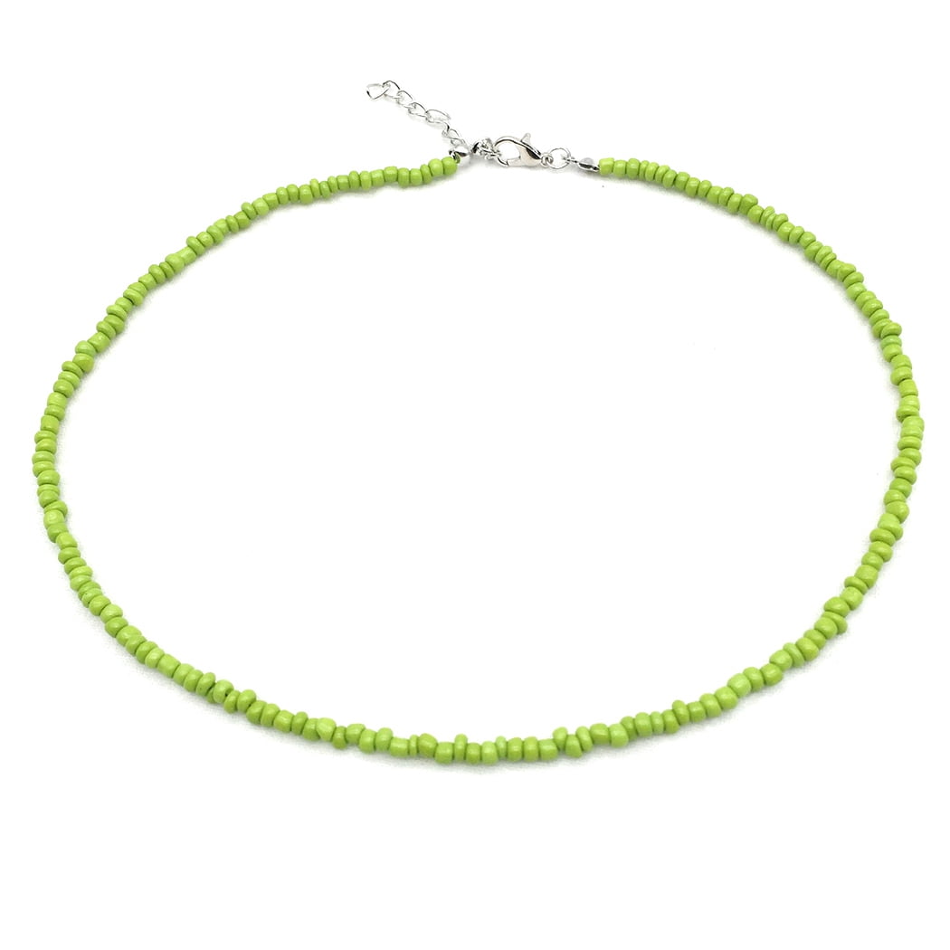 Bead Necklace Adjustable Bohemian Beach Necklace Seed Beaded Necklace for Women