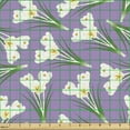 thumbnail image 2 of Floral Fabric by the Yard Upholstery, Crocus Bouquets Blooming Botanical Garden Petals Fragrance Season Pattern, Decorative Fabric for DIY and Home Accents, Violet Green Cream by Ambesonne, 2 of 5