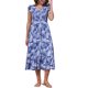 thumbnail image 2 of INSPIRE CHIC Vestido Midi de Playa para Mujeres de Verano con Estampado, Cuello en V, Cintura Elástica, Mangas con Volantes, Corte A, Talla L, Azul, 2 of 6