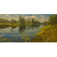 thumbnail image 2 of Adamov, Alexey 14x9 Black Ornate Wood Framed with Double Matting Museum Art Print Titled - Water Lilies on the River, 2 of 4