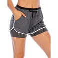 thumbnail image 2 of Elastic Waistband Yoga Shorts for Women Workout Running Athletic Bike High Waist Activewear Bottoms, 2 of 7