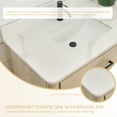 thumbnail image 6 of Porto 84" Aged Natural Oak Double Bath Vanity with Fish Maw White Quartz Stone, 6 of 15