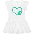 thumbnail image 3 of Inktastic Teal Heart With Paw Print Girls Toddler Dress, 3 of 5