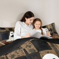 thumbnail image 4 of Feelyou Cartoon Ghost Cat Full Size Bedding Sets, Spooky Vintage Gothic Cottage Full Size Bed in a Bag, Brown Beige, Black Reversible, 7 Pieces, 4 of 7