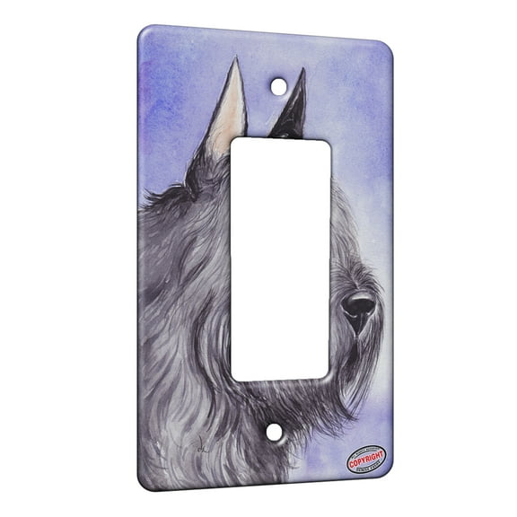 KuzmarK™ 1 Gang Rocker Wall Plate - Bouvier de Flanders Dog Art by Denise Every