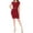 Burgundy, variant on Women's Casual Solid Puff Sleeves Midi Dress with Belt