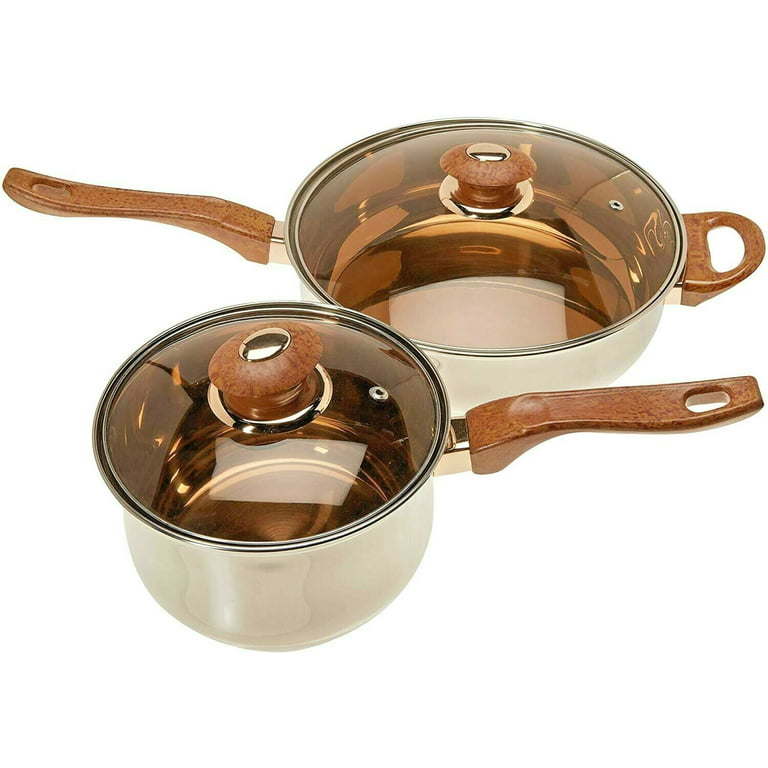 12 Pieces Stainless Steel Cookware Set Pots Sauce Pans Frying Pan Set,  Silver 