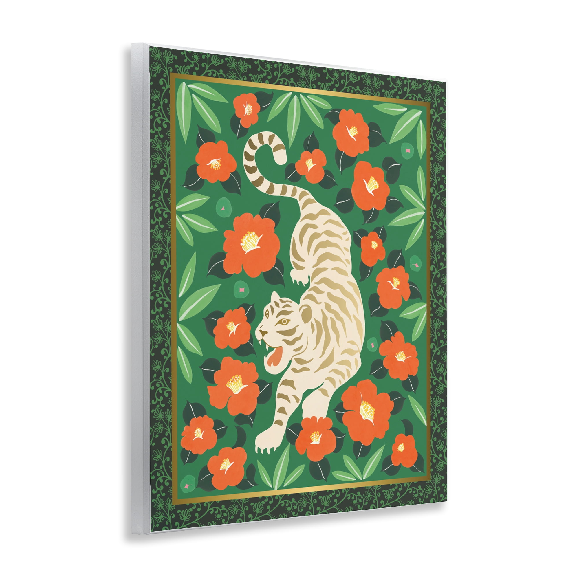 Stupell Industries Eclectic Tiger & Hibiscus Wall Plaque Art, design by Karolina Sato
