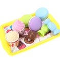 thumbnail image 2 of Kids Children Mini Shopping Supermarket Trolley Cart Role Play Plastic Food Set ToyDessert Cash Register Set, 2 of 4